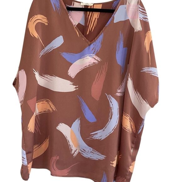 Entro Brown and Tan Blouse - Picture 2 of 6